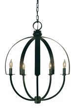 Framburg 4725 AB - 5-Light Antique Brass Luna Chandelier