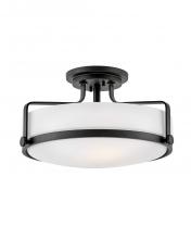 Hinkley 3643BK - Hinkley Lighting Harper Series 3643BK Semi-Flush (Incandescent or LED)