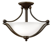 Hinkley 4651OB-OPAL - Hinkley Lighting Bolla Series 4651OB-OPAL Semi-Flush (Incandescent or LED)