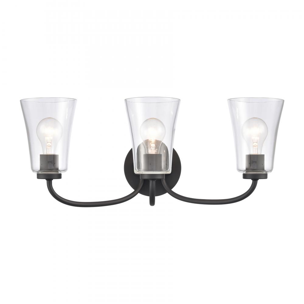 Emily 23'' Wide 3-Light Vanity Light - Matte Black