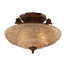 ELK Home 08101-AGB - Thomas - Restoration 16&#39;&#39; Wide 3-Light Semi Flush Mount - Antique Golden Bronze