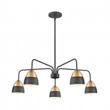 ELK Home 52228/5 - Milla 32&#39;&#39; Wide 5-Light Chandelier - Charcoal Black