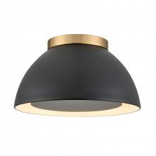 ELK Home 52323/2 - Pelham 10&#39;&#39; Wide 2-Light Flush Mount - Satin Brass with Matte Black