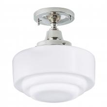 ELK Home 5361F-PN-ST - Schoolhouse 9.5&#39;&#39; Wide 1-Light Semi Flush Mount - Polished Nickel