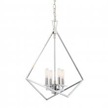 ELK Home 5388-PN-NG - Trapezoid Cage 18&#39;&#39; Wide 4-Light Chandelier - Polished Nickel