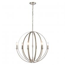 ELK Home 81466/6 - Rotunde 26&#39;&#39; Wide 6-Light Chandelier - Beechwood