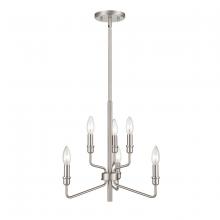 ELK Home 81528/3+3 - Saginaw 18&#39;&#39; Wide 6-Light Chandelier - Satin Nickel