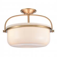 ELK Home 89463/3 - Wentworth 17&#39;&#39; Wide 3-Light Semi Flush Mount - Brushed Gold