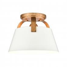 ELK Home 90190/1 - Jepson 9.5&#39;&#39; Wide 1-Light Semi Flush Mount - Matte White with Antique Gold