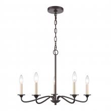 ELK Home EC89687/5 - Quinn 24&#39;&#39; Wide 5-Light Chandelier - Old Bronze